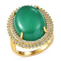 EverTrue Green Onyx, Multi Gemstone Ring in 18K YG Plated (Size 6.0) 17.85 ctw