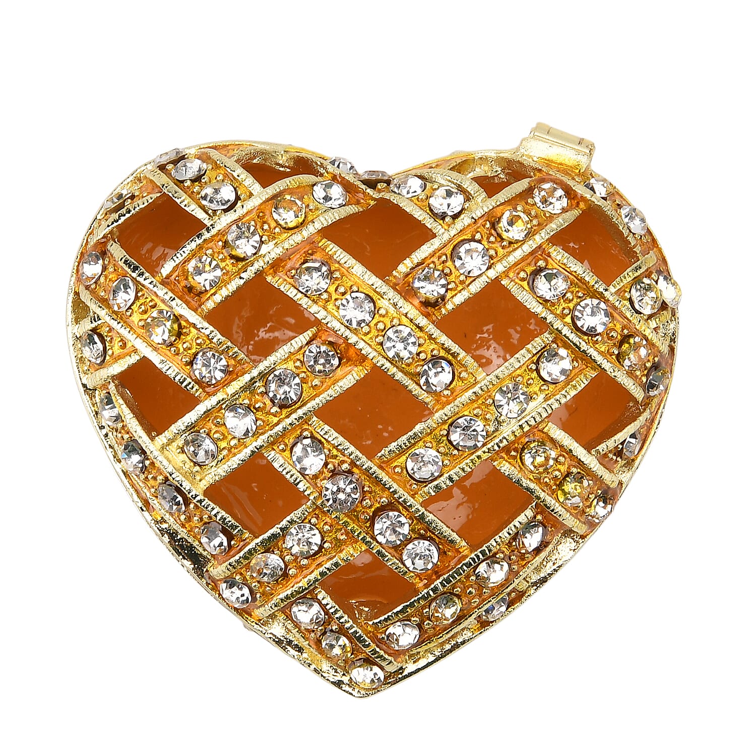 Livmore Yellow Hearted Design Trinket Box Hollowed-Out Patterns
