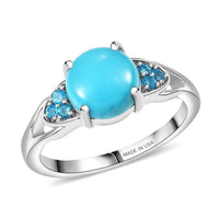 D'Joy Premium Sleeping Beauty Turquoise,  Malgache Neon Apatite Ring in Platinum Over Sterling Silver (Size 10.0) 2.00 ctw