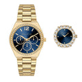 Closeout Jessica Carlyle Blue Dial Watch & Ring Watch Set in Goldtone - Sticky add to cart bar