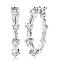 EverTrue Moissanite Hoop Earrings in Platinum Bond 0.80 ctw