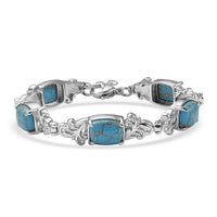 EverTrue Blue Turquoise 13.25 ctw Bracelet in Stainless Steel (7.00 In)