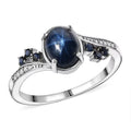 D'Joy Premium Blue Star Sapphire (DF), Multi Gemstone Shooting Star Ring in Rhodium Over Sterling Silver (Size 10.0) 2.40 ctw - Sticky add to cart bar