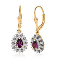 D'Joy AAA Radiant Ember Garnet and Multi Gemstone 2.25 ctw Earrings in 18K Vermeil Yellow Gold Over Sterling Silver - Sticky add to cart bar