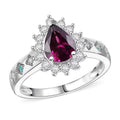 D'Joy Premium Radiant Ember Garnet, Multi Gemstone Ring in Rhodium Over Sterling Silver (Size 10.0) 1.65 ctw - Sticky add to cart bar