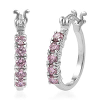EverTrue Simulated Pink Diamond Earrings in Stainless Steel 1.75 ctw