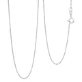 Italian 0.7mm Box Chain Necklace in Rhodium Over Sterling Silver 18 Inches 1.35 Grams - Sticky add to cart bar