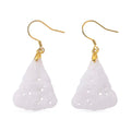 D'Joy Natural Jade 20.00 ctw Carved Earrings in 14K YG Over Sterling Silver - Sticky add to cart bar