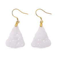 D'Joy Natural Jade 20.00 ctw Carved Earrings in 14K YG Over Sterling Silver