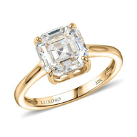 Luxoro 10K Yellow Gold Premium Strontium Titanate Solitaire Ring (Size 10.0) 5.40 ctw