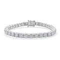 D'Joy Moissanite (Rnd 5mm) Timeless Classics Bracelet in Rhodium Over Sterling Silver (6.50 In) 13.75 ctw - Sticky add to cart bar