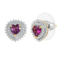 D'Joy AAA Radiant Ember Garnet and Moissanite 1.50 ctw Earrings in 18K Vermeil Yellow Gold Over Sterling Silver - Sticky add to cart bar