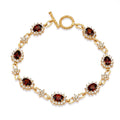 D'Joy Premium Red Zircon and White Zircon 12.65 ctw Bracelet in 18K Vermeil Yellow Gold Over Sterling Silver (8.00 In) - Sticky add to cart bar