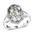D'Joy Montezuma Prasiolite, White Zircon Ring in Platinum Over Sterling Silver (Size 10.0) 6.10 ctw - Sticky add to cart bar