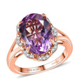 D'Joy Montezuma Prasiolite, White Zircon Ring in Platinum Over Sterling Silver (Size 10.0) 6.10 ctw - Sticky add to cart bar