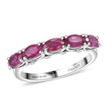 D'Joy Niassa Ruby (FF), Moissanite Ring in Platinum Over Sterling Silver (Size 10.0) 1.90 ctw - Sticky add to cart bar