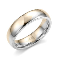 Luxoro 10K Yellow and White Gold Wave Pattern Band Ring (Size 7.0) (3.70 g)