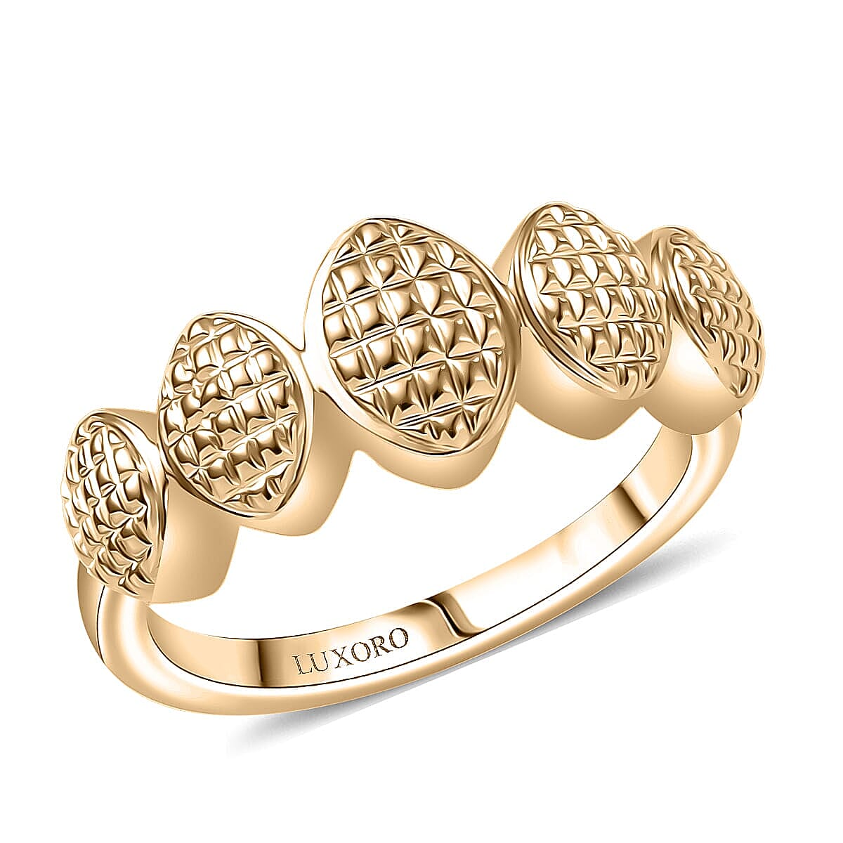 Luxoro 10K Yellow Gold Weaving Pattern Ring (Size 6.0) (3.70 g)