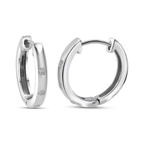 Luxuriant Lab Grown Diamond G-H SI 0.20 ctw Hoop Earrings in Rhodium Over Sterling Silver
