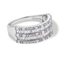 D'Joy Diamond Ring in Rhodium Over Sterling Silver