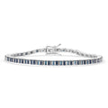 D'Joy Blue Diamond (IR) Tennis Bracelet in Rhodium Over Sterling Silver (7.25 In) 1.00 ctw - Sticky add to cart bar