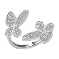 Luxuriant Lab Grown Diamond (G-H, SI) Butterfly Ring in Rhodium Over Sterling Silver (Size 10.0) 0.50 ctw - Sticky add to cart bar