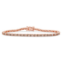 D'Joy Blue Diamond (IR) Tennis Bracelet in Rhodium Over Sterling Silver (7.25 In) 1.00 ctw
