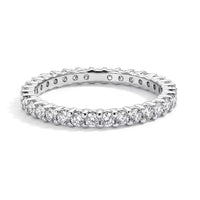 Luxuriant Lab Grown Diamond (G-H, SI) Eternity Band Ring in Rhodium Over Sterling Silver (Size 10.0) 1.10 ctw