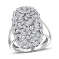 Luxuriant Lab Grown Diamond (G-H, SI) Ring in Rhodium Over Sterling Silver (Size 10.0) 1.25 ctw - Sticky add to cart bar
