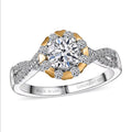 Luxuriant Lab Grown Diamond Fancy Ring in 18K Vermeil YG and Rhodium Over Sterling Silver (Size 10.0) 1.10 ctw - Sticky add to cart bar
