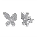 Luxuriant Lab Grown Diamond G-H SI 0.50 ctw Butterfly Earrings in Rhodium Over Sterling Silver - Sticky add to cart bar