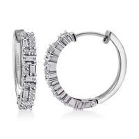 Luxuriant Lab Grown Diamond G-H SI 1.25 ctw Art Deco Earrings in Rhodium Over Sterling Silver