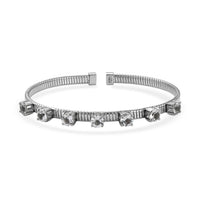 EverTrue African Amethyst Classic Cuff Bracelet in Stainless Steel (7.25 In) 3.30 ctw