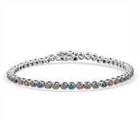 Luxuriant Lab Grown Multi Diamond (SI) Bracelet in Rhodium Over Sterling Silver (6.50 In) 2.20 ctw