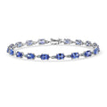 Luxoro 10K White Gold AAA Tanzanite, Paraiba Tourmaline Bracelet (7.25 In) 8.85 ctw - Sticky add to cart bar