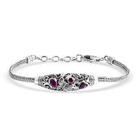 TLV D'Joy Bali Legacy Niassa Ruby (FF) Butterfly Bracelet in Sterling Silver (6.50-8.0In) 0.80 ctw (6.50 In)