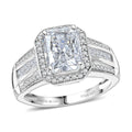 D'Joy Moissanite (Oct 9x7mm) Ring in Rhodium Over Sterling Silver (Size 10.0) 3.10 ctw - Sticky add to cart bar