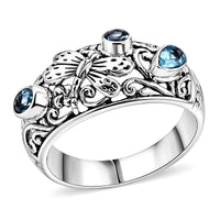 TLV D'Joy Bali Legacy Niassa Ruby (FF) Butterfly Ring in Sterling Silver (Size 7.0) 0.80 ctw