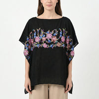 La Marey Black Floral Embroidery Kaftan A2