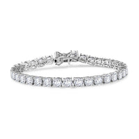 D'Joy Moissanite (Rnd 5mm) Bracelet in Rhodium Over Sterling Silver (7.25 In) 15.70 ctw