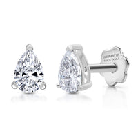 Rachel Galley Lab Grown Diamond (E-F, VS) Solitaire Stud Earrings in Rhodium Over Sterling Silver 0.50 ctw