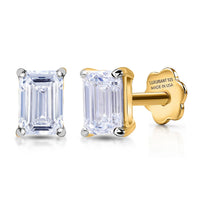Rachel Galley Lab Grown Diamond (E-F, VS) Solitaire Stud Earrings in Rhodium Over Sterling Silver 0.50 ctw