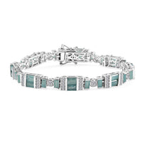 D'Joy Premium Grandidierite, Moissanite Bracelet in Rhodium Over Sterling Silver (6.50 In) 7.50 ctw