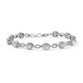 D'Joy Strontium Titanate, Moissanite Bracelet in Rhodium Over Sterling Silver (7.25 In) 8.35 ctw - Sticky add to cart bar