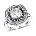 D'Joy Strontium Titanate, Multi Gemstone Ring in Rhodium Over Sterling Silver (Size 10.0) 4.30 ctw - Sticky add to cart bar