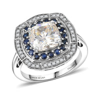 D'Joy Strontium Titanate, Multi Gemstone Ring in Rhodium Over Sterling Silver (Size 10.0) 4.30 ctw