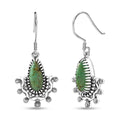D'Joy Artisan Crafted Premium Royston Turquoise 5.00 ctw Earrings in Black Oxidised Sterling Silver - Sticky add to cart bar