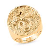 EverTrue Bronzella Collection Dragon Men''s Ring in 18K YG Plated Bronze (Size 10.0)