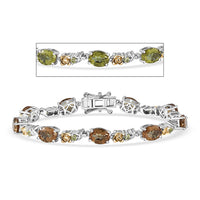 EverTrue Autumn Alexite, Hebei Peridot Bracelet in 18K YG Plated and Platinum Bond (7.25 In) 11.30 ctw