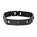 The Lords Prayer Steel Bracelet in Black Silvertone (7.50 In) - Sticky add to cart bar
